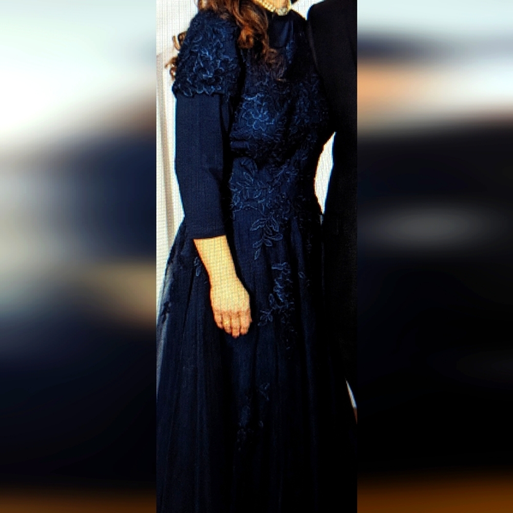 Navy blue gown